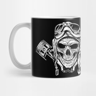 Bike skull with helmet illustration Mug